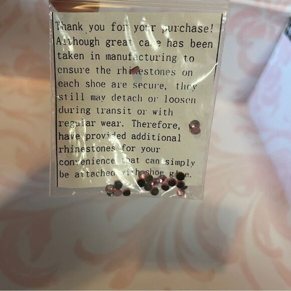 NIB Bordello Teeze-04R Uktra High Stiletto Rhinestone Heels Baby Pink Size 7 - Picture 12 of 12